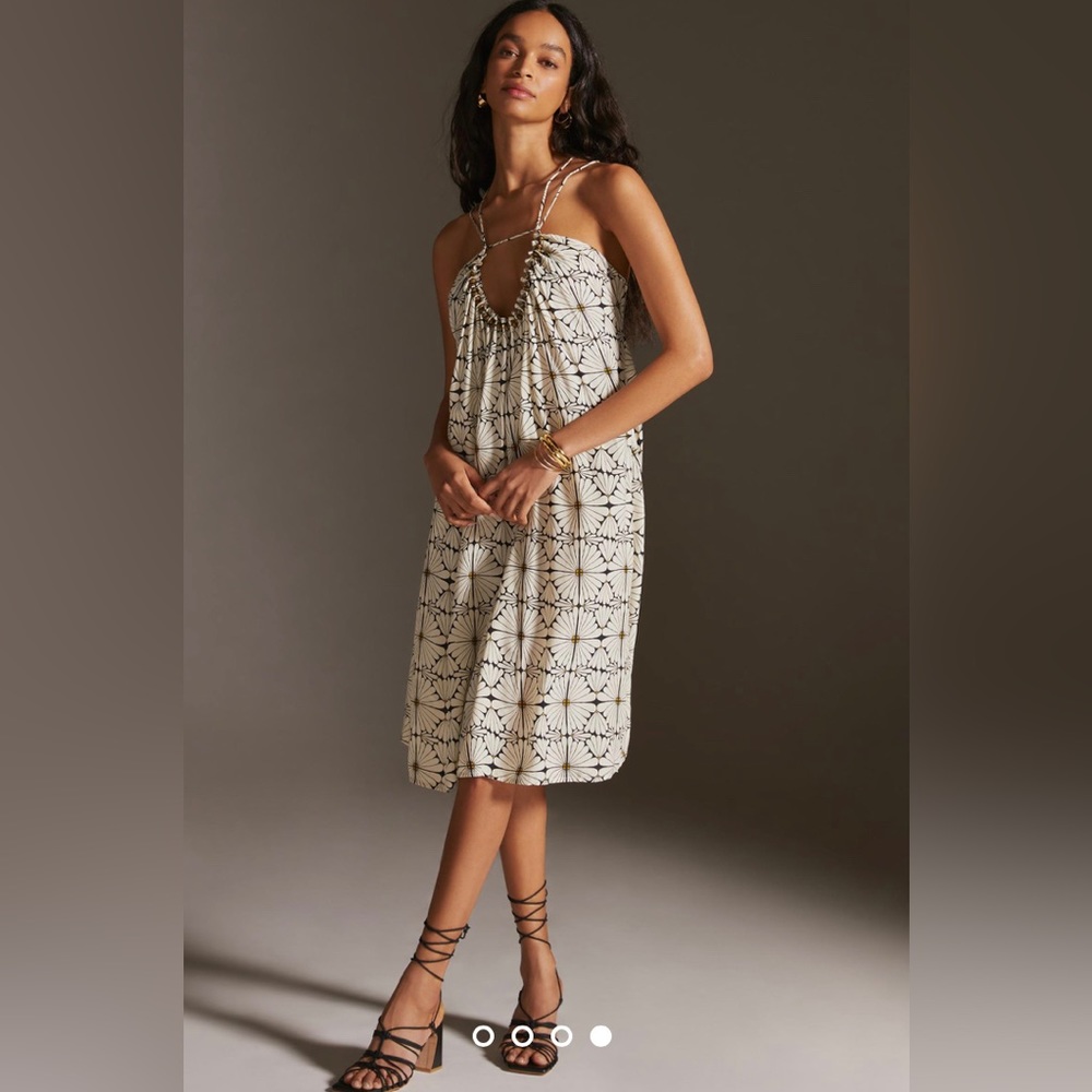 Anthropologie by Kenzie Parott Paints by Beaded Mini Dress Size MP